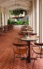 Summer cafe tables restaurant interior