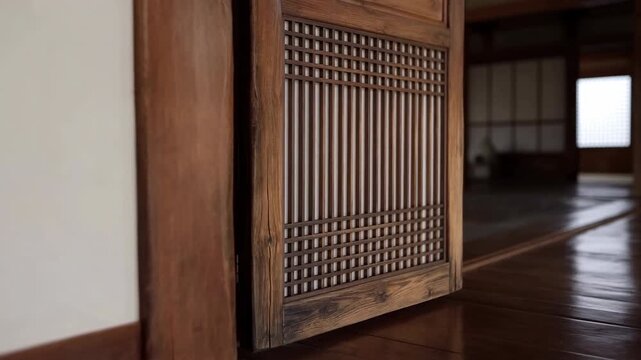 Aged Wooden Door Photographed Closely, Focus On Vintage Timber Frame With Textured Surface Aspects