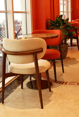 Summer cafe tables restaurant interior