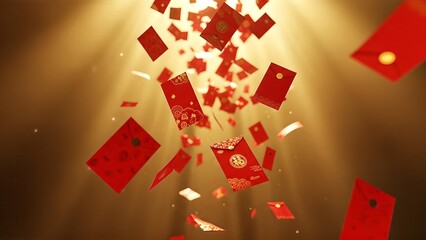 Red Envelopes Exploding in a Shower of Golden Light.
