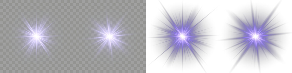 Glowing sun flash with lens reflection. Sparkle, magic light, Cinematic. Futuristic blue light PNG with transparent highlights, glow, sun rays and bokeh sparks. Sparkling background, PNG illustration. © Slava