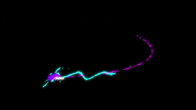 Sword Slice Effect Animation 01, Purple Blue, 4K Quality