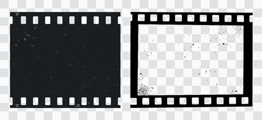 Obraz premium Vintage Film Strip and Negative Frame – Cinematic Grunge Overlay Effect