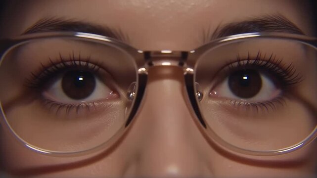 Eyeglasses fashion: close-up of eyes with stylish eyewear