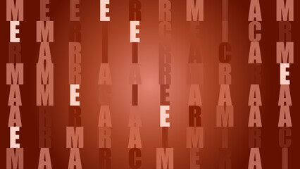 Repeating letters M A R C E A M on a red gradient background