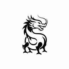 Fototapeta premium Chinese dragon statuette. icon