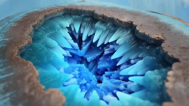 Detailed Perspective Showcasing Delicate Crystal Hollow Amidst Lively Agate Bands And Druzy Deposits
