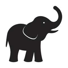 Obraz premium Elephant Silhouette: An elegant and minimalist silhouette of a majestic elephant, symbolizing strength and wisdom.