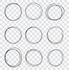 Hand-Drawn Scribble Circles and Sketch Rings &ndash; Doodle Highlight Elements