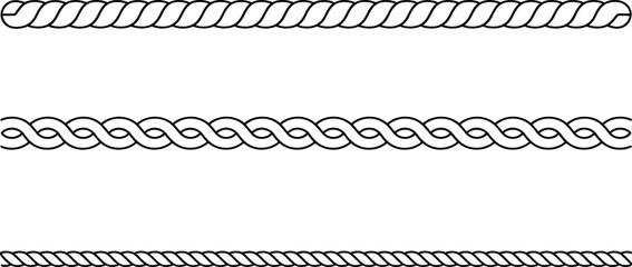 Rope Pattern Icon Set &ndash; Stylized Symbols of Twist, Braid, and Structural Design