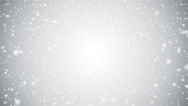 White Snow Blurred Abstract Background with Christmas Bokeh