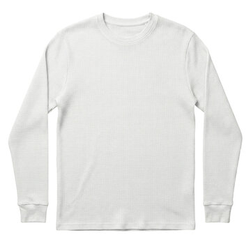 White waffle knit long sleeve shirt mockup