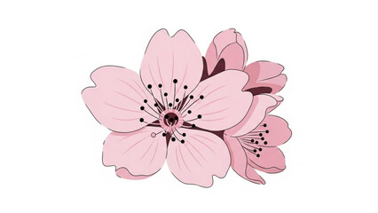 Fototapeta premium Sakura Botanical Vector Illustration