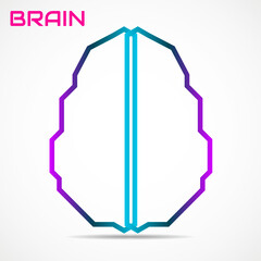 Abstract human brain of colorful gradient strip, vector logo