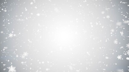 White Snow Blurred Abstract Background with Christmas Bokeh