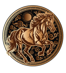 chinese lunar new year 2026 year of the horse illustration