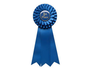 First place ribbon isolated on transparent background