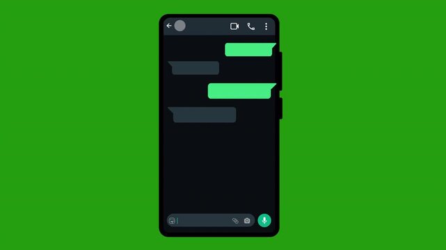Realistic Smartphone Showing Text Messages on Transparent Background, Send or Receive Chat Animation with Clean UI Text Bubbles in 4K