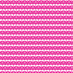 Seamless knitted pattern with purple and pink hearts on a striped wool fabric texture for a fashion textile wallpaper or sweater design