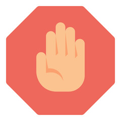 Obraz premium hand gesture stop sign flat icon