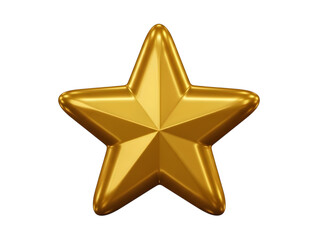 Obraz premium Golden star icon isolated on transparent background