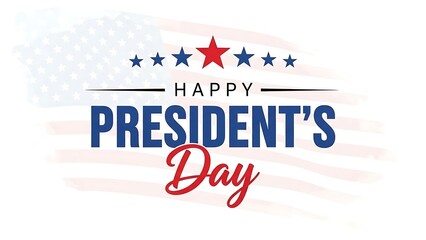 Happy president s day graphic with patriotic theme and text