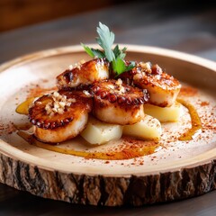 Pulpo a la gallega, traditional spanish octopus serving