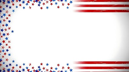 Obraz premium Patriotic border template with red white and blue design elements