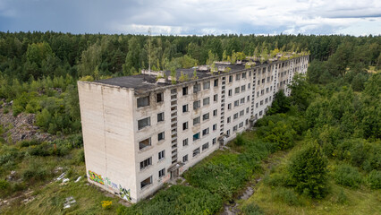 Ehemaliges Sperrgebiet Irbene in Lettland heute Geisterstatt und Lost Place mit Weltraumteleskop