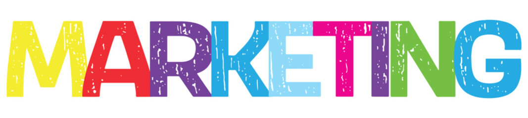 MARKETING overlapping vector letters banner