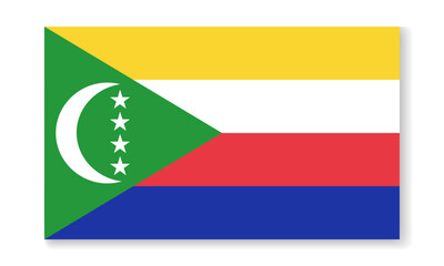Comoros national flag in flat style. Vector flat background.