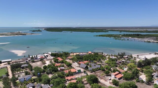 Macapa Beach At Luis Correia In Piaui Brazil. Beach Skyline. Nature Landscape. Summer Travel. Macapa Beach At Luis Correia In Piaui Brazil. Tropical Scenery.