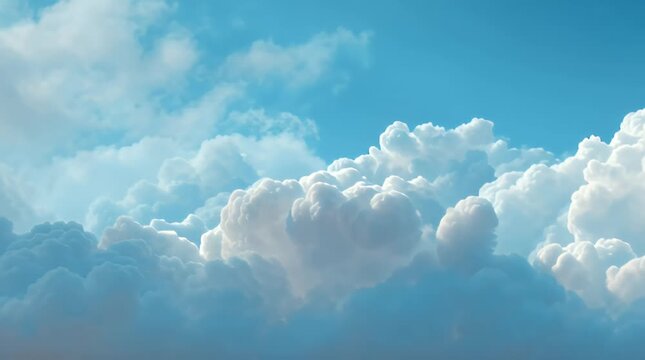 Slow-Motion White Clouds Against Soft Blue Gradient Sky