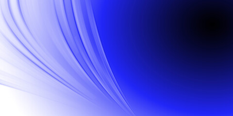 Abstract background featuring sweeping transparent blue curved lines over white and dark blue gradient. Modern high-tech aesthetic perfect for digital design and professional presentations