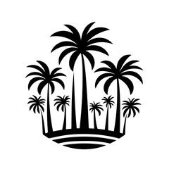Obraz premium Black & white vector silhouette of a pine tree on white background