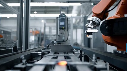 Medium shot showcasing smooth movements of automation technology performing anode change with accuracy and minimal downtime.