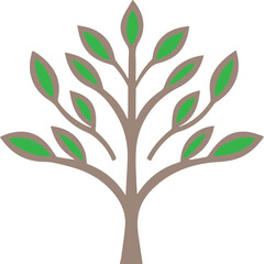 A vibrant green vector tree with lush leaves designed as a high-quality graphic element for nature-themed projects