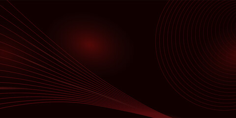 Abstract red lines drawn by light on a black background. Laser lines