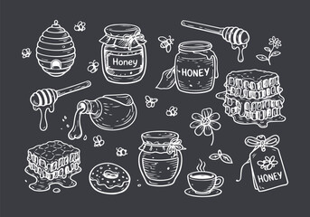 Hand-drawn Honey Elements Collection