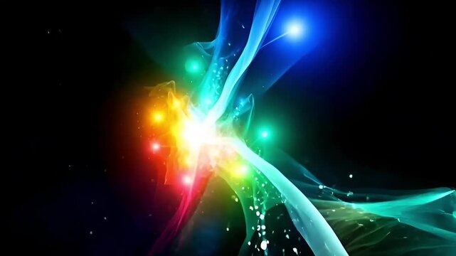 Abstract colorful light waves blending energy motion and vibrant atmosphere on dark background, abstract, lightwaves, 