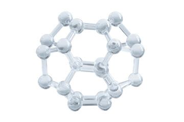 Fototapeta premium Transparent geodesic dome molecule structure on black background science chemistry