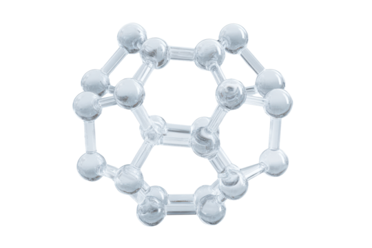 Transparent geodesic dome molecule structure on black background science chemistry - Powered by Adobe