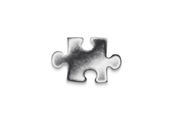 Fototapeta premium Chrome metal 3D logo effect Mockup of Puzzle Piece.