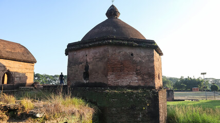 India, Assam, Sivasagar, Beautiful Entrance Side View of Talatal Ghar, The 18th Century Ahom Dynasty Monument.
