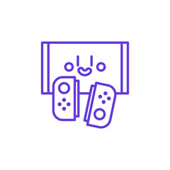 Handheld Game Console Icon. Thin Line Illustration of Portable Gaming Device with Detachable Controllers and Friendly Screen, Pictogram of Video Games, Entertainment, Leisure and Fun.