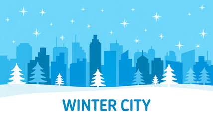 Naklejka premium winter landscape with snow