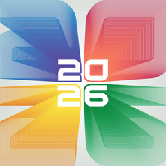 Vibrant 2026 Gradient Number Background with Modern Blend Effect