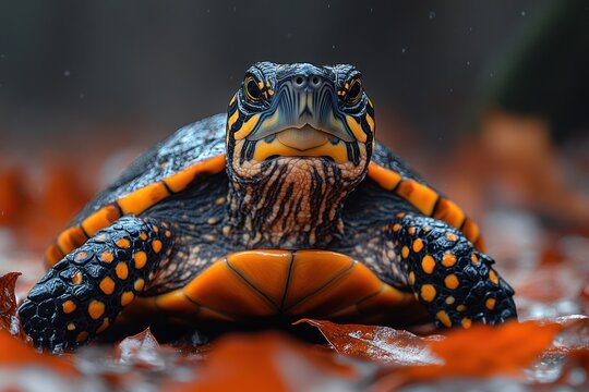 Turtle's head visible while retracting into shell