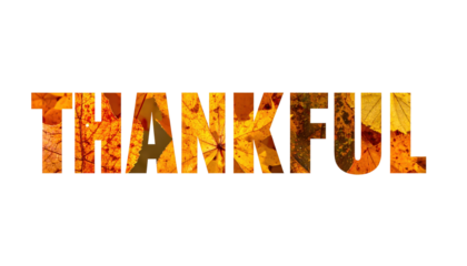 Thankful Text Filled With Autumn Leaves On Transparent Background For Thanksgiving And Seasonal Greetings Festive Fall Concept Isolated Graphic Element
