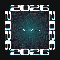 Modern 2026 Number Design with Infinite Typography Tunnel Effect